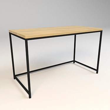 Vintage Loft Table 3D model image 1 