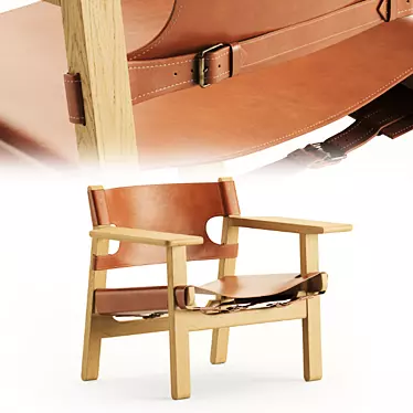 Stylish Spanish Chair: Fredericia's Finest 3D model image 1 