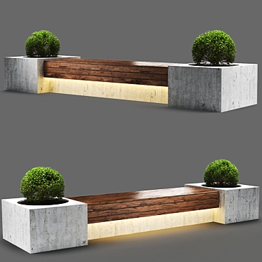 Sleek Bench1150 with Unique Design 3D model image 1 