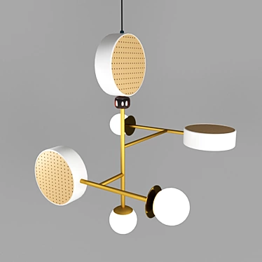 Monaco Art Deco Pendant Chandelier 3D model image 1 