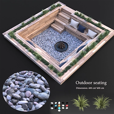 Outdoor Oasis: Stylish Seating Solution 3D model image 1 