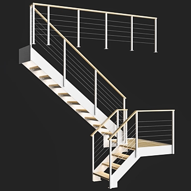 Title: Loft-Style White Staircase 3D model image 1 