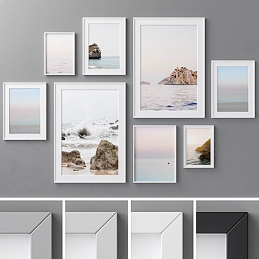 Elegant Collection: 95-Piece Photo Frames 3D model image 1 