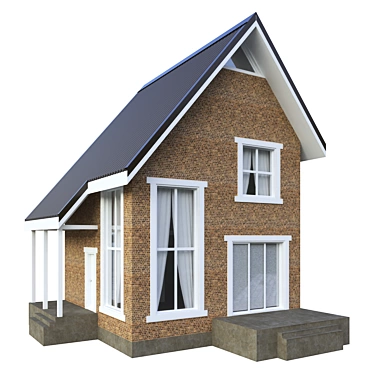 Cozy Brick Cottage|7200x7200mm|2 Floors 3D model image 1 