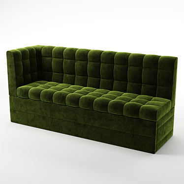 Green and Beige Velveteen Kitchen Corner Sofa 3D model image 1 