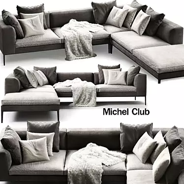 Modern Michel Club Corner Sofa 3D model image 1 