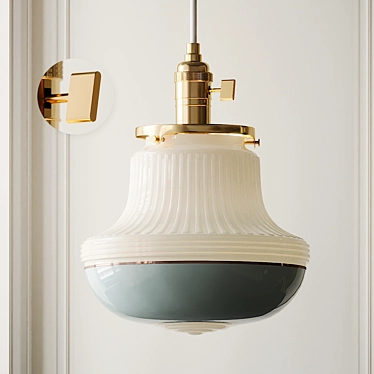 Title: Elegant Brass Pendant Light 3D model image 1 