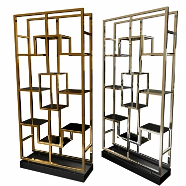 Eichholtz Cabinet Lagonda - Contemporary Brass and Glass Showcase 3D model image 1 