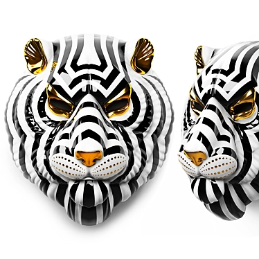 Title: Regal Tiger Mask: Handcrafted Elegance 3D model image 1 