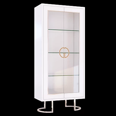 Modern Steel and Glass Display Cabinet 3D model image 1 