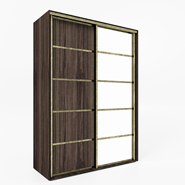  Sliding Mirrored Wardrobe - 2014 Version 3D model image 1 