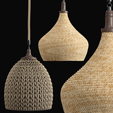 Rope Art Pendant Lights: Unique, Stylish & Creative 3D model image 1 