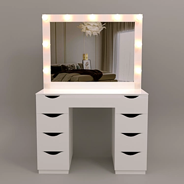 Roofix Vanity Table: Modern Design with Adjustable Mirror 3D model image 1 