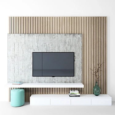 Modern TV Wall Set 3D model image 1 