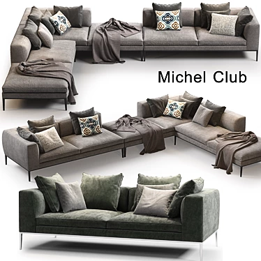 B&B Michel Club Sofa: Modern Elegance for Any Space 3D model image 1 