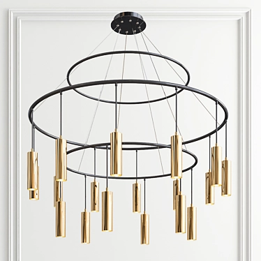 Polu Tube Round Chandelier- Elegant Illumination for Your Space. 3D model image 1 