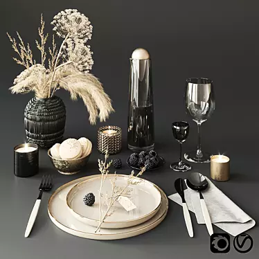 Heracleum Tableware Collection: Elegant and Versatile 3D model image 1 