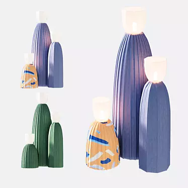 Ceramic Cactus Light: Chic Home Decor 3D model image 1 