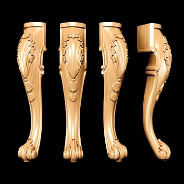Title: Elegance Carved Leg for CNC & Close-Up Renders 3D model image 1 
