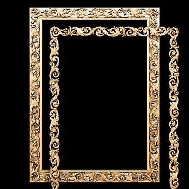 Elegant Carved Frame  Classic Design 3D model image 1 