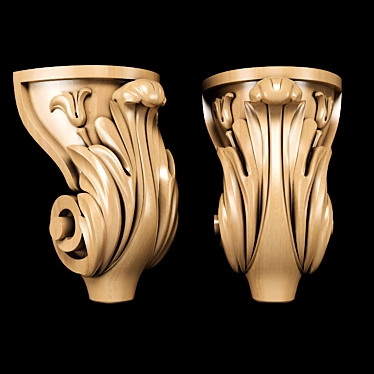 Classic Carved Leg - High-Quality, Versatile CNC & Close-Up Ready 3D model image 1 