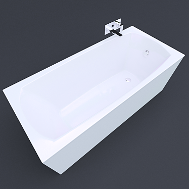 Modern Chrome Bathtub and Mixer 3D model image 1 