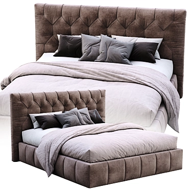 Elegant Hamilton Bed: Modern Comfort 3D model image 1 