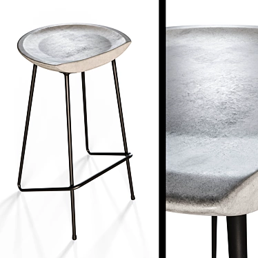 Ziz Concrete Stool by The Blue House 3D model image 1 