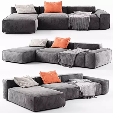 Contemporary Modular Sofa: Stylish, Minimalist 3D model image 1 