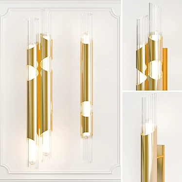 Elegant Wall Sconce Duo 3D model image 1 