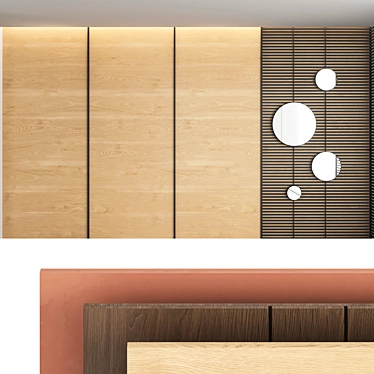 Seamless Texture Wood Wall Panels (Set of 2) 3D model image 1 