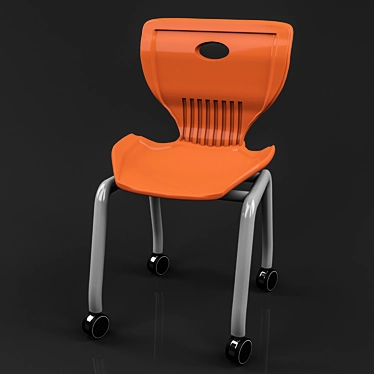 Modern Plastic Conference Chair with Wheels 3D model image 1 