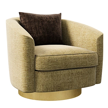 Luxury Leather Swivel Chair - Bernhardt Camino 3D model image 1 