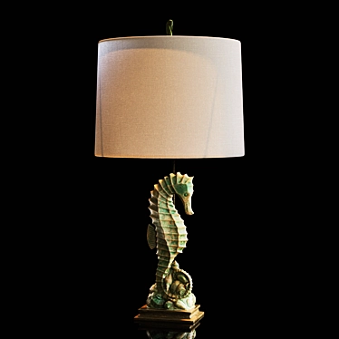Coastal Charm Seahorse Table Lamp 3D model image 1 