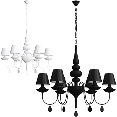 Ideal Lux Blanche SP6 Nero / Bianco: Elegant and Versatile Pendant Light 3D model image 1 