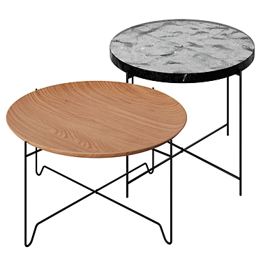 Modern Set of Coffee Tables: Zara Home 3D model image 1 