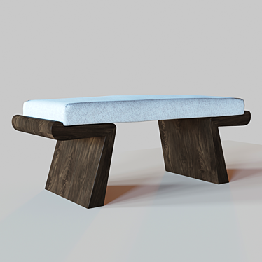 Halcyon Bench: Elegant Seating Solution 3D model image 1 