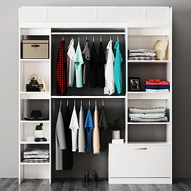 Modular Wardrobe with Shelves - YANN 3D model image 1 