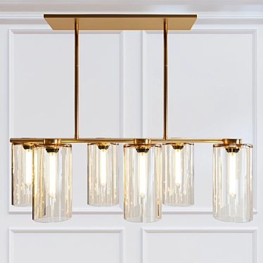 Radiant Glass Cylinder Chandelier 3D model image 1 