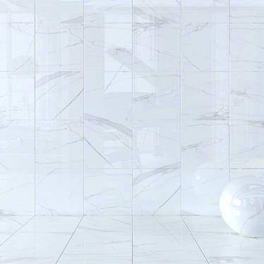 Elegant AFYON WHITE Wall Tiles 3D model image 1 
