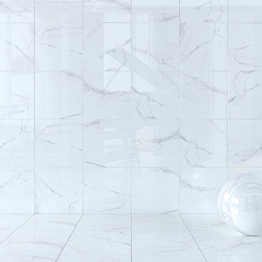 AFYON WHITE Wall Tiles Set 3D model image 1 