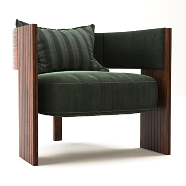 Striped Elements Accent Chair 3D model image 1 