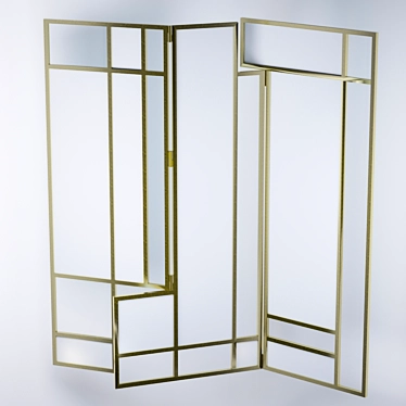 Vintage Gold Screen 3D model image 1 