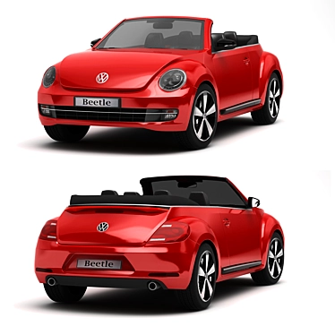Classic Volkswagen Beetle Convertible 3D model image 1 