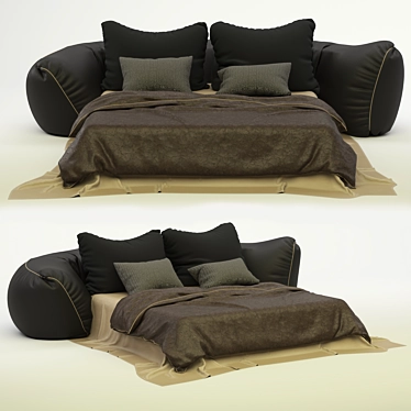 Luxury Leather Sofa Bed 3D model image 1 