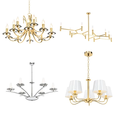 Modern Chandelier Collection: Dubai, La Plata, Monaco, Venice 3D model image 1 