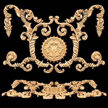 Baroque Carving: Detailed CNC & Rendering Model 3D model image 1 