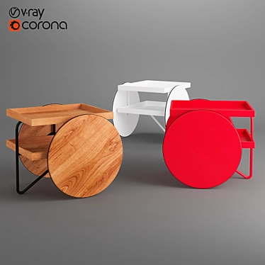 Versatile Casamania Chariot Mobile Table 3D model image 1 