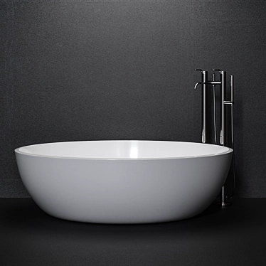 Sleek Round Fischer Bathtub 3D model image 1 