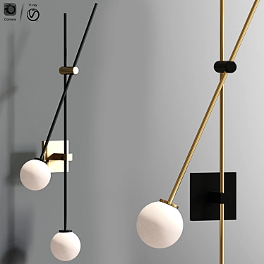 Sleek Tempo Sconce: Modern Lighting Masterpiece 3D model image 1 